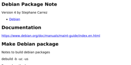 Debian Package Note